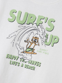NAME IT Løs T-shirt Vagno Bright White Tiger Surf